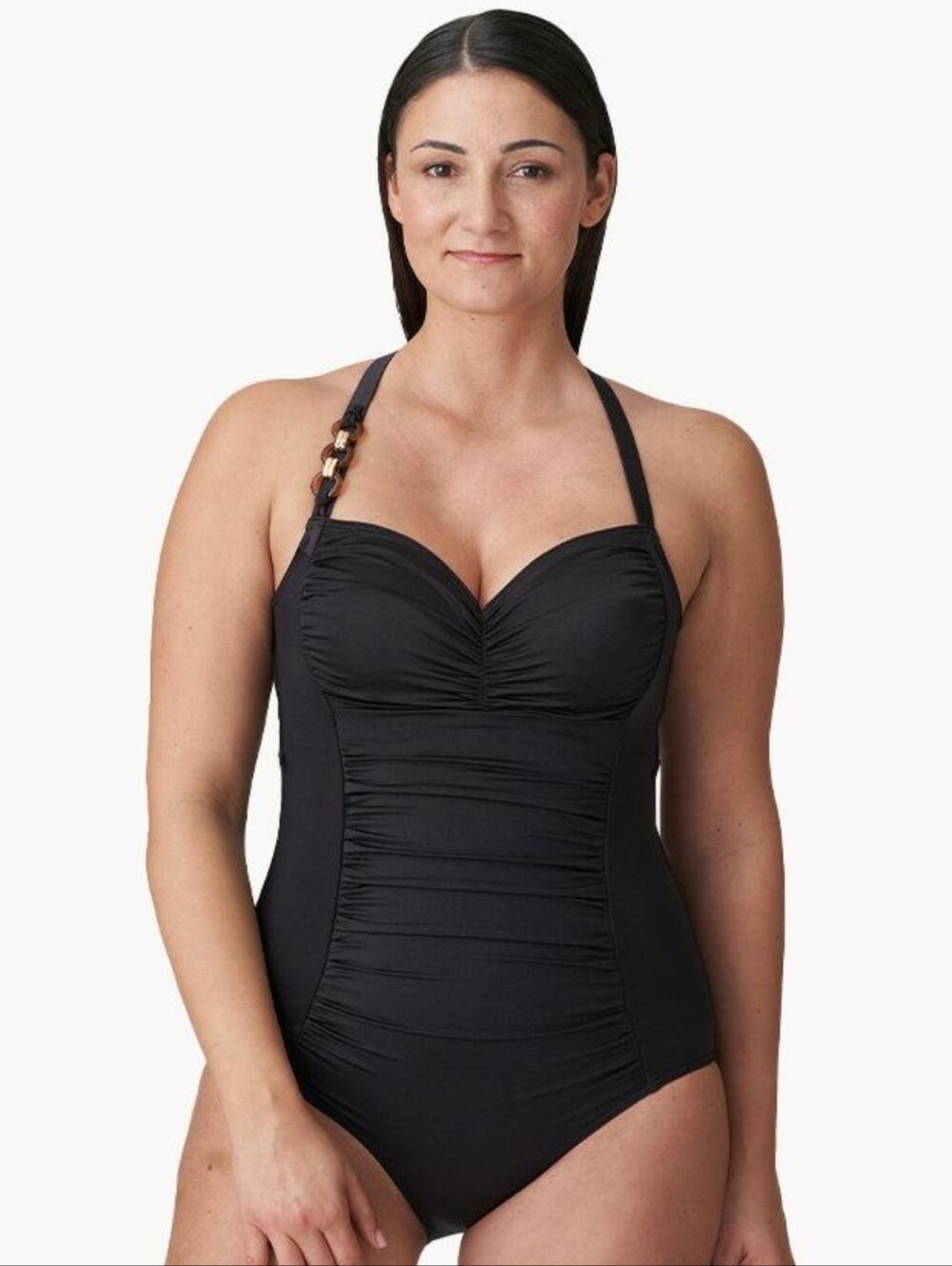 PrimaDonna Swim Barrani Black Ruched Control Swimsuit 36F